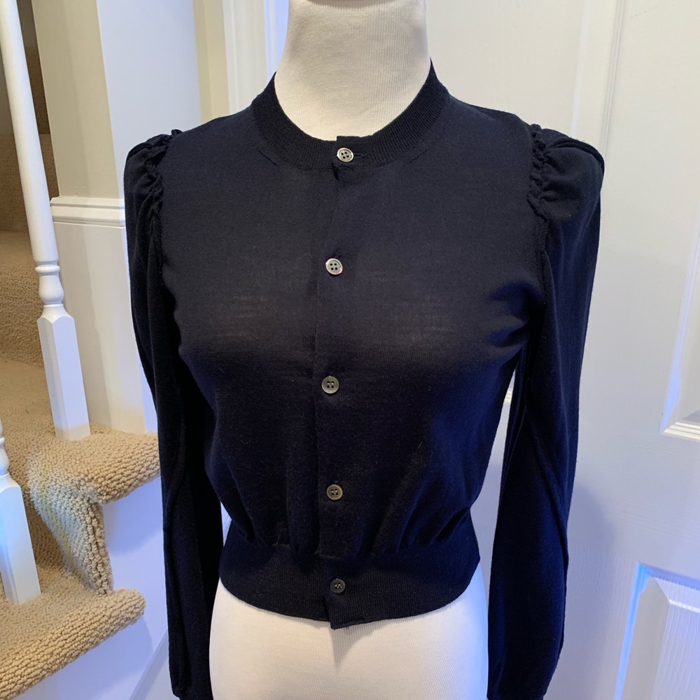 Navy Comme de Garçon cropped cardigan - Picture 1 of 7